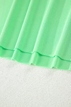 Green Slim Tank Top Elastic Waist Mini Skort 2pcs Outfit