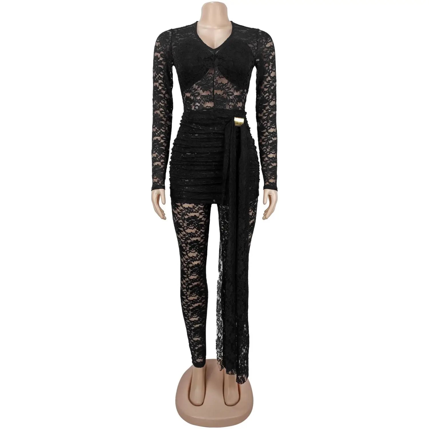 Fashion women’s sexy sheer lace jumpsuit underwear set