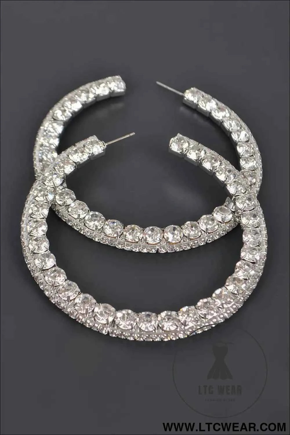 60mm Rhinestone Hoop Earring
