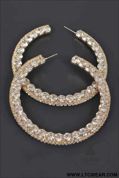 60mm Rhinestone Hoop Earring