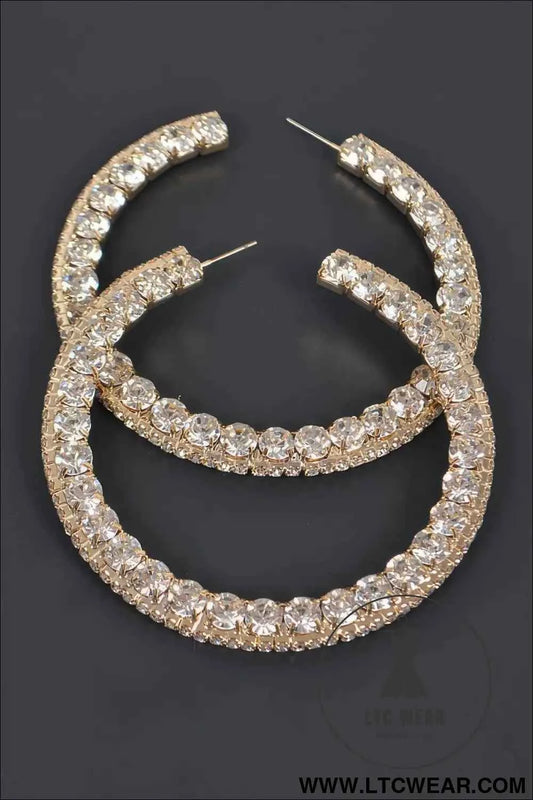 60mm Rhinestone Hoop Earring
