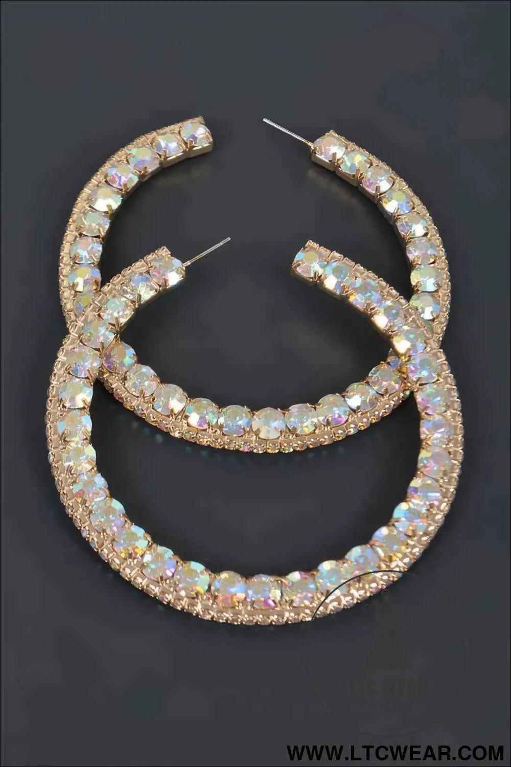 60mm Rhinestone Hoop Earring