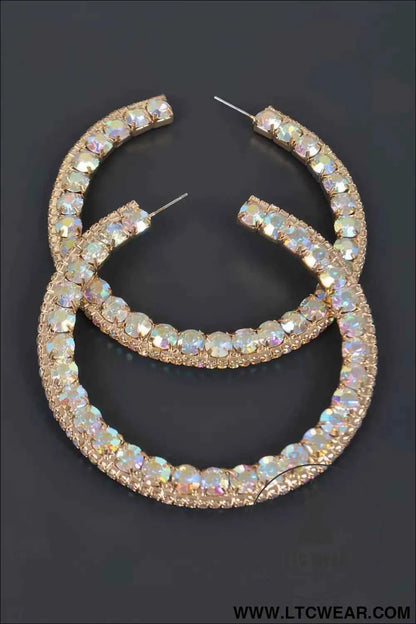 60mm Rhinestone Hoop Earring
