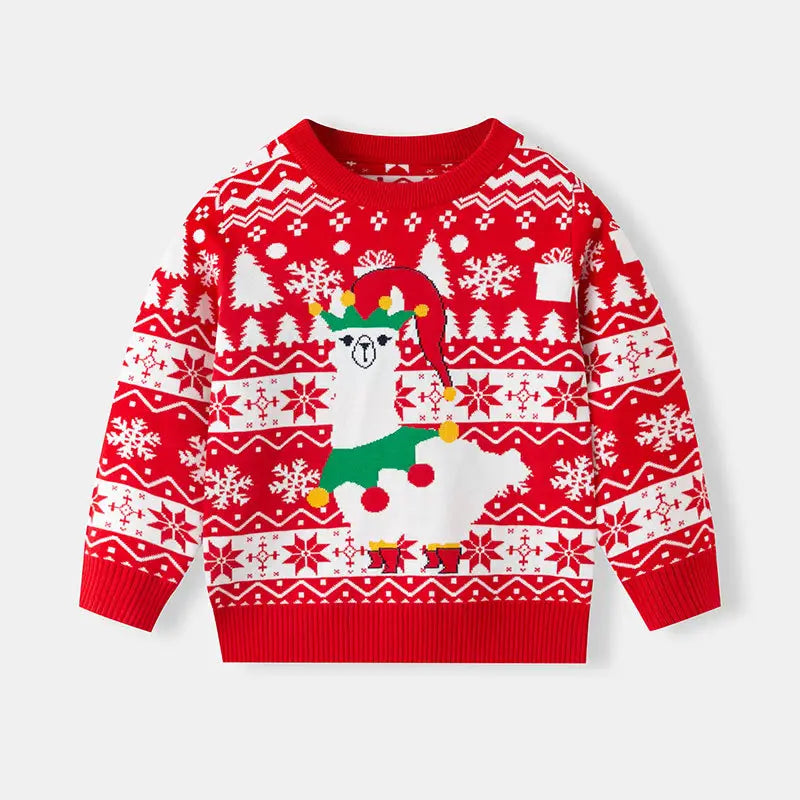 Children’s christmas cartoon sweater baby base pullover knit sweater
