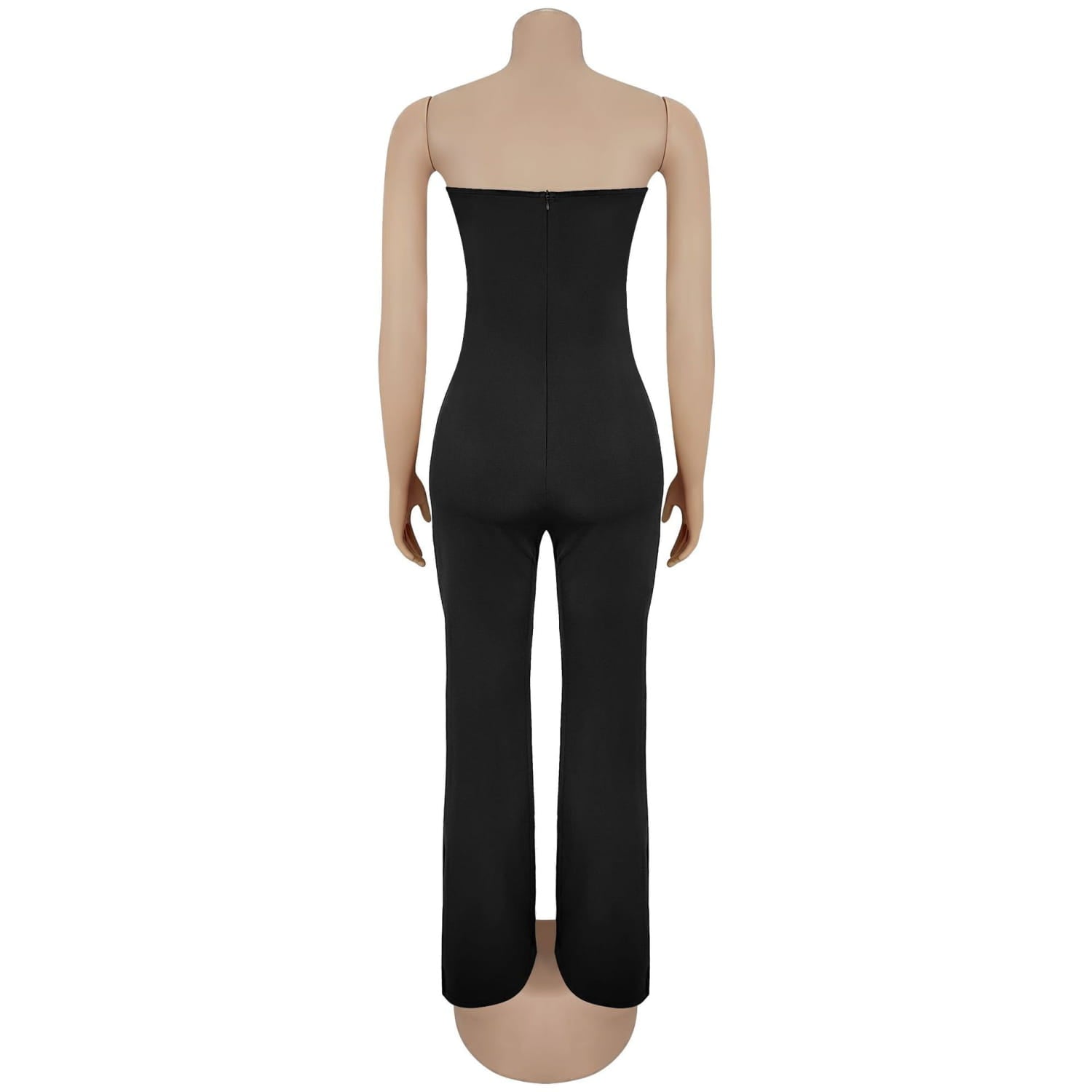 Style summer rhinestone bodysuit sexy strapless unique straight fit solid color long pants for women
