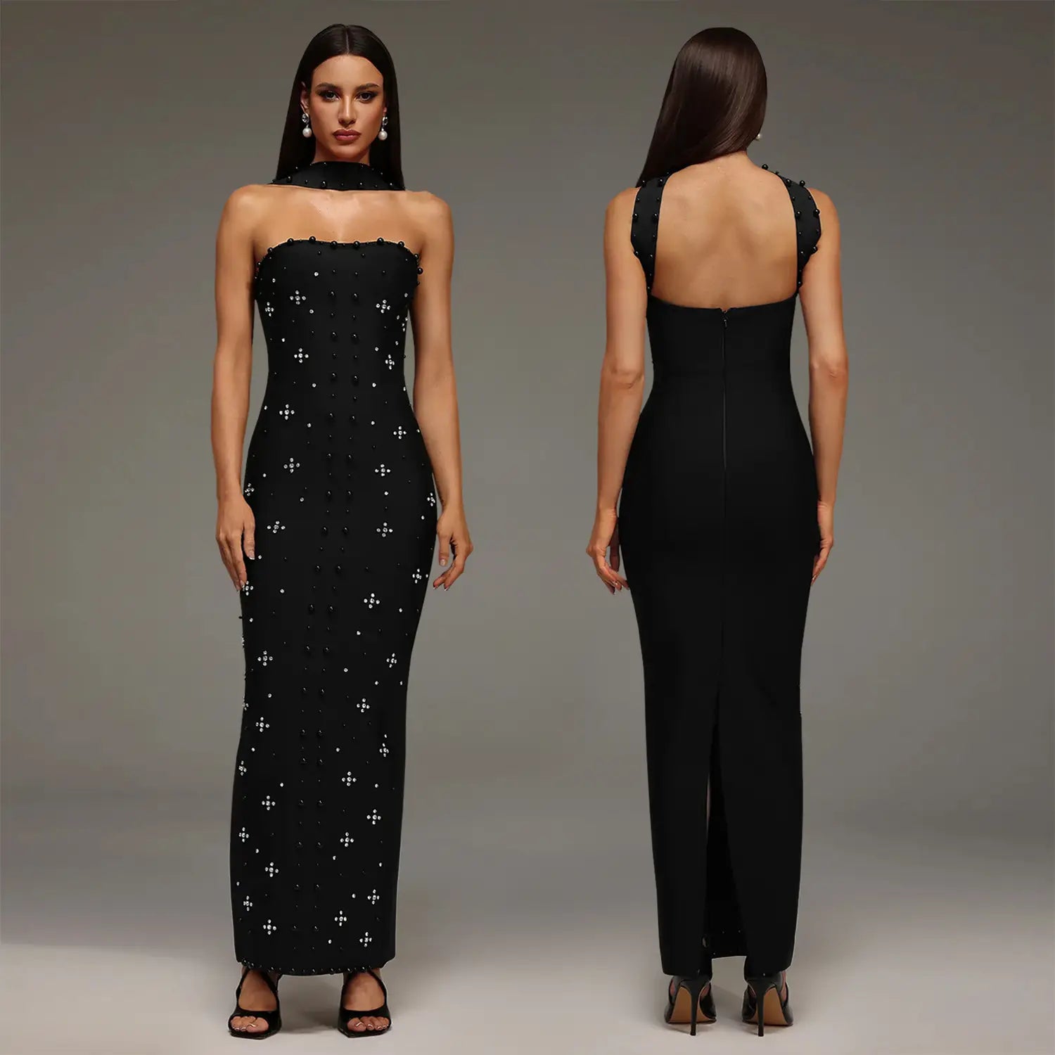 Elegant Embellished Bodycon Strapless Dress for Women