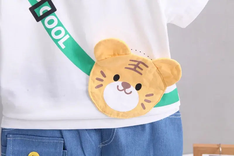 Children’s clothing children’s short sleeved shorts set stylish baby summer clothing children’s shoulder bag t-shirt