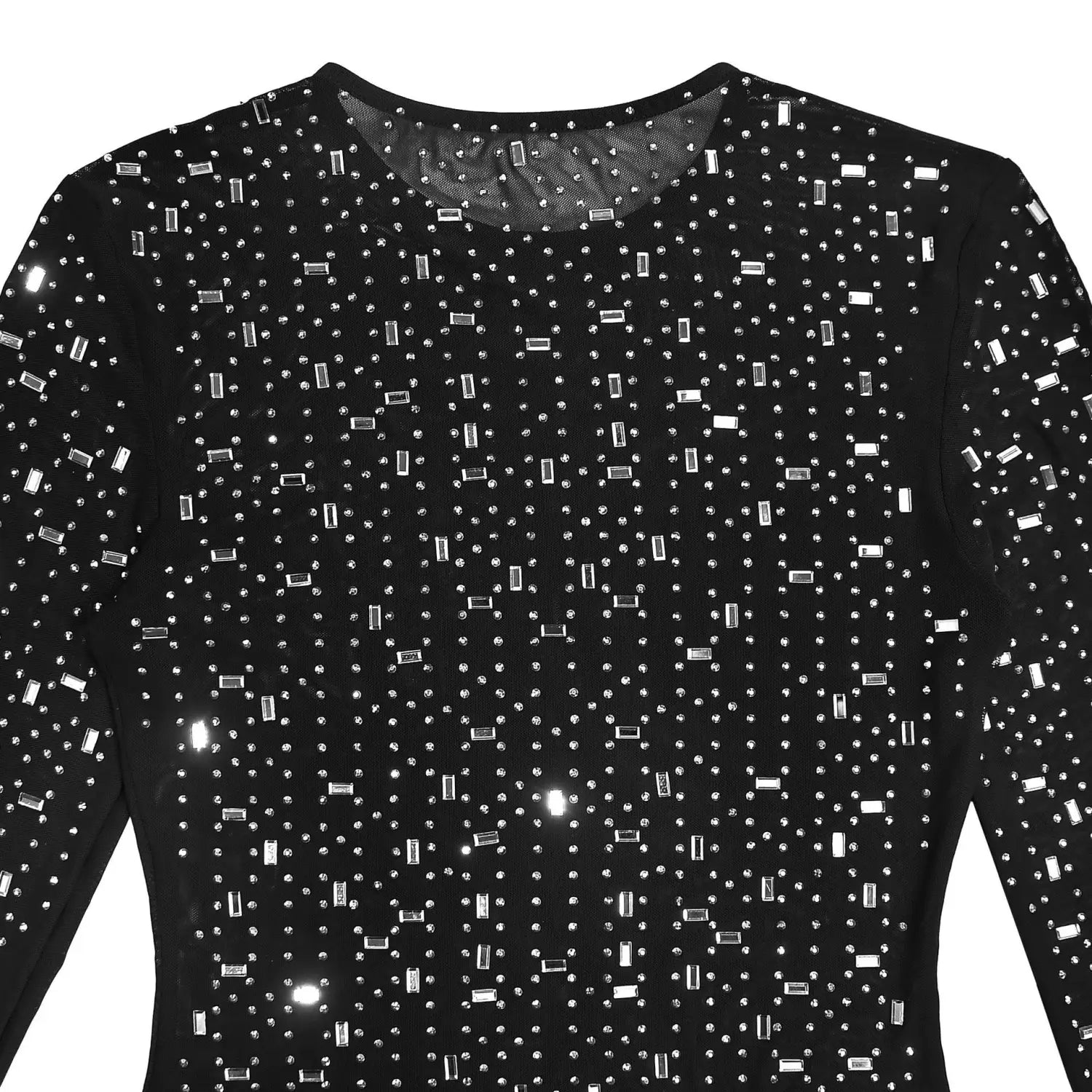 Women’s sexy mesh rhinestone bodycon mini dress