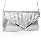 Elegant Rhinestone Set Pleated Clutch  Jewelry for Parties