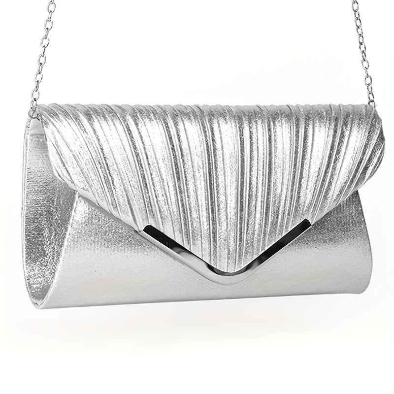 Elegant Rhinestone Set Pleated Clutch  Jewelry for Parties