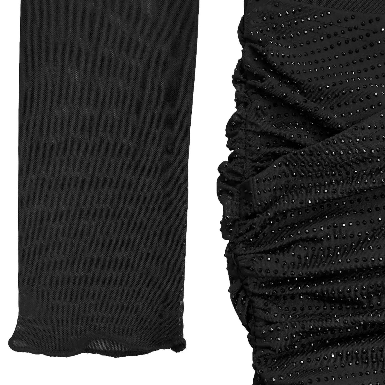Fashion women’s sexy sheer mesh rhinestone dress mini skirt