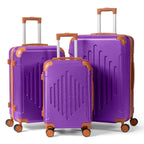 Luxury Dark PurpleBrown Hardside Expandable Spinner Luggage Set
