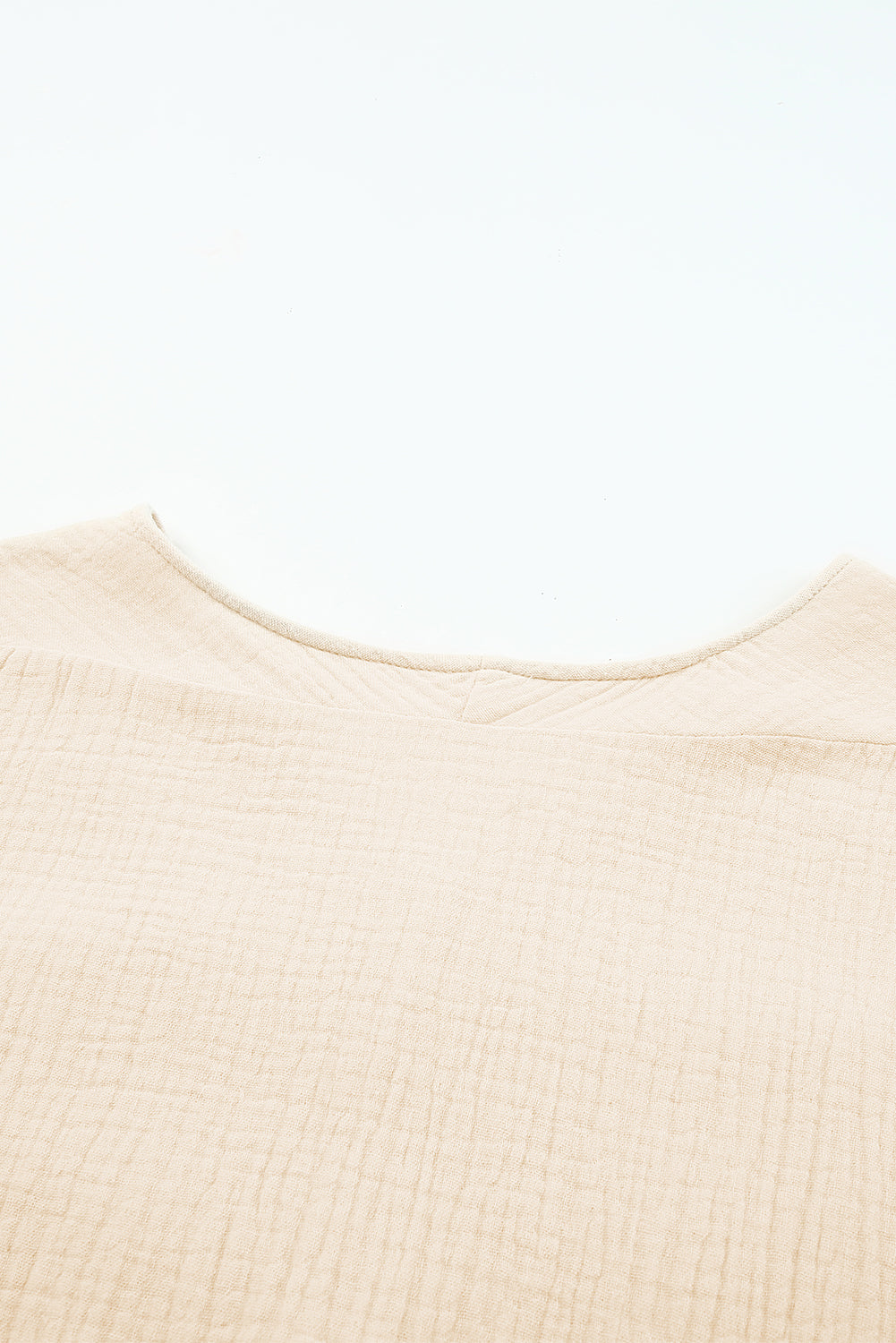 Black Frayed Batwing Sleeve Textured Cotton Blouse