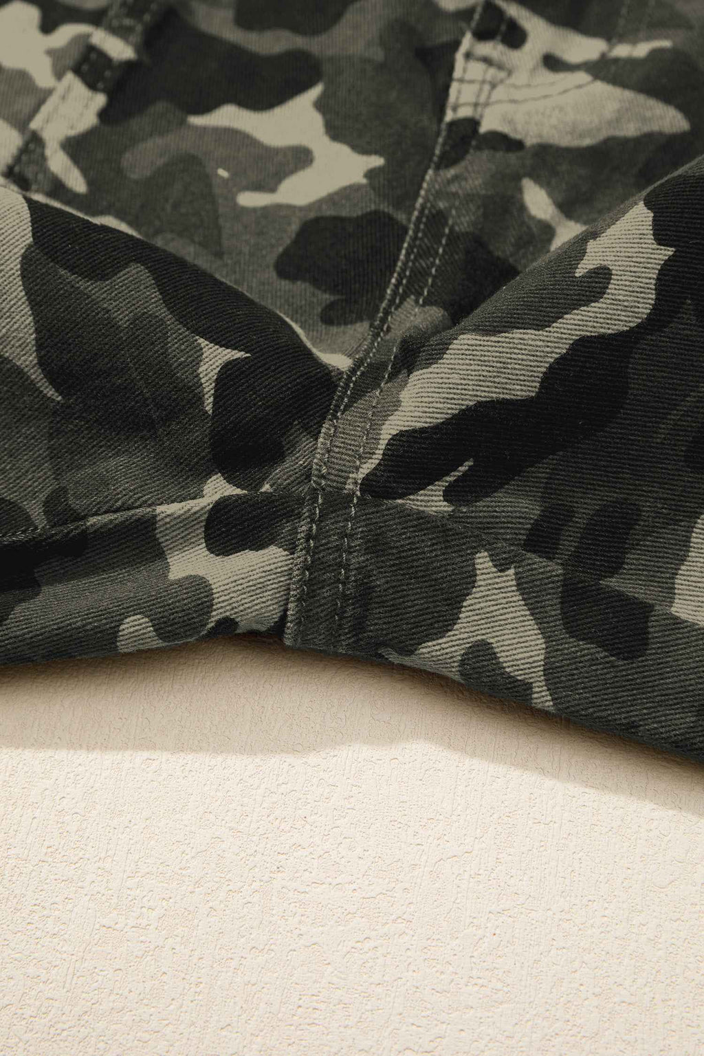 Green Camouflage Print Multi Pocketed Womens Denim Pants