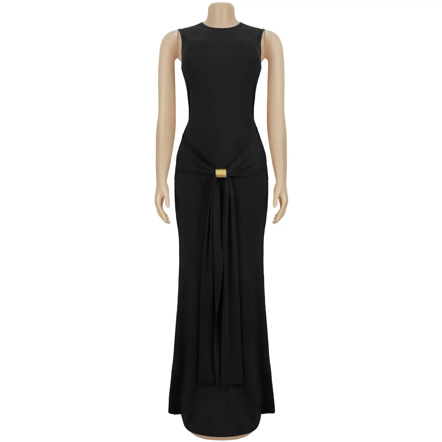 Fashion women’s elegant solid color slim backless dress