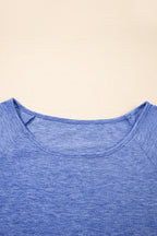 Dusk Blue Ruffle Hem Plus Size Flowy Blouse