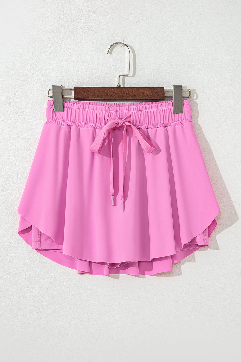 Black Drawstring High Waist Lined Tennis Skort