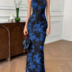 Exquisite Floral Mandarin Collar Cheongsam Elegant Party Dress
