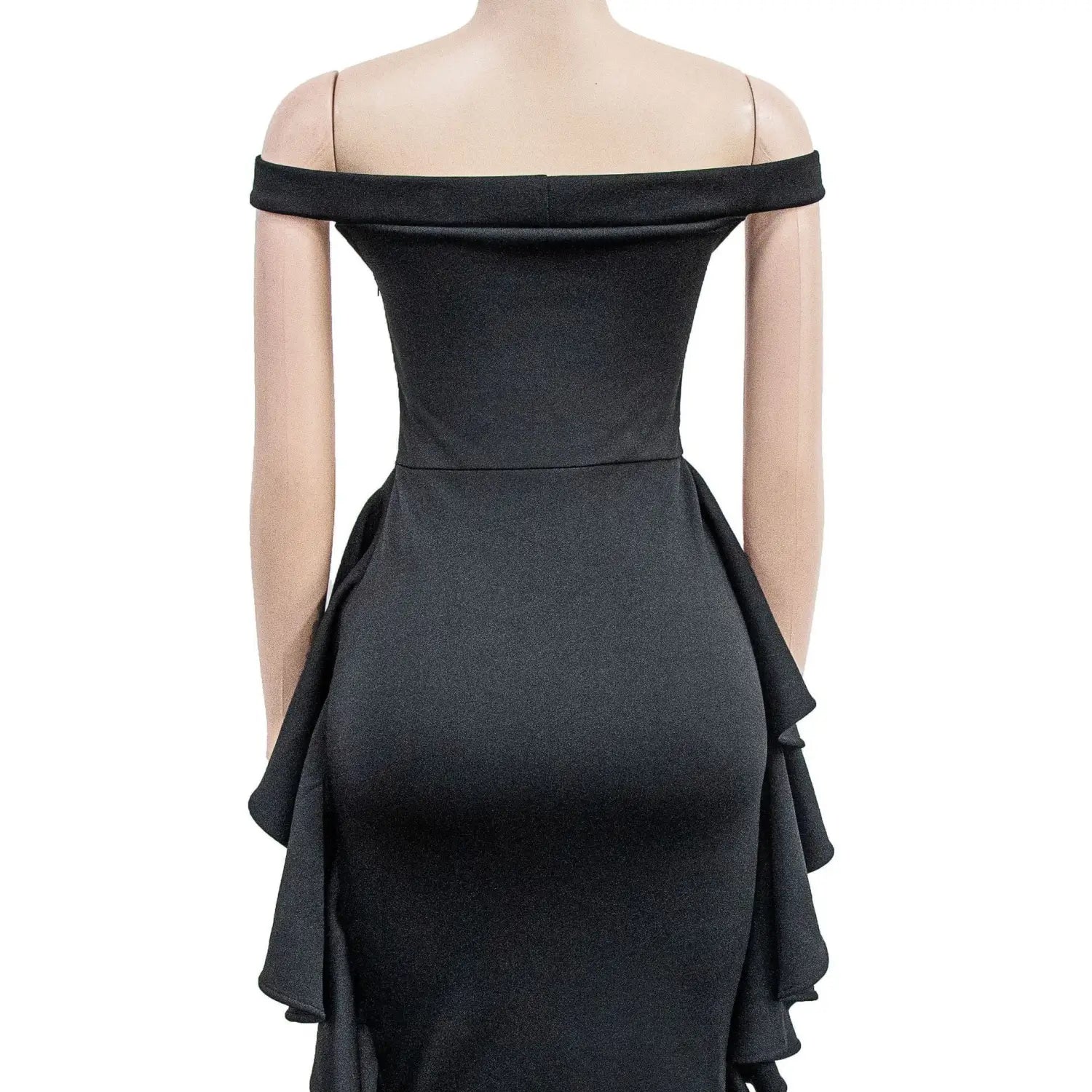 Fashion women’s solid color sleeveless ruffle hem mini dress