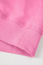 Sachet Pink Solid Color Floral Patched Half Sleeve Tunic Top
