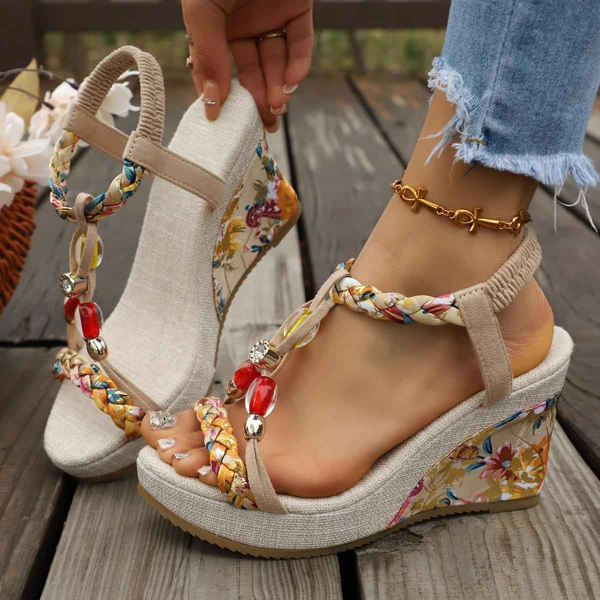 Boho Chic Vintage Wedge Sandals for Effortless Style