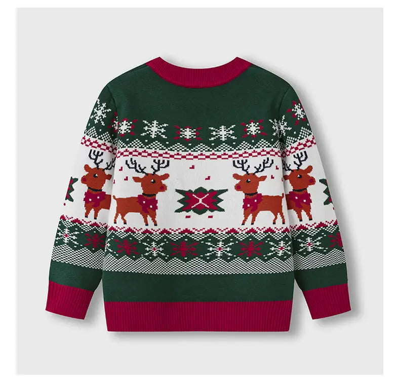 Cartoon deer sweater baby base pullover knitted sweater