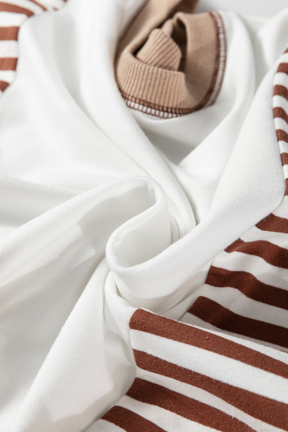 White Striped Colorblock Patchwork Oversized Sweatshirt