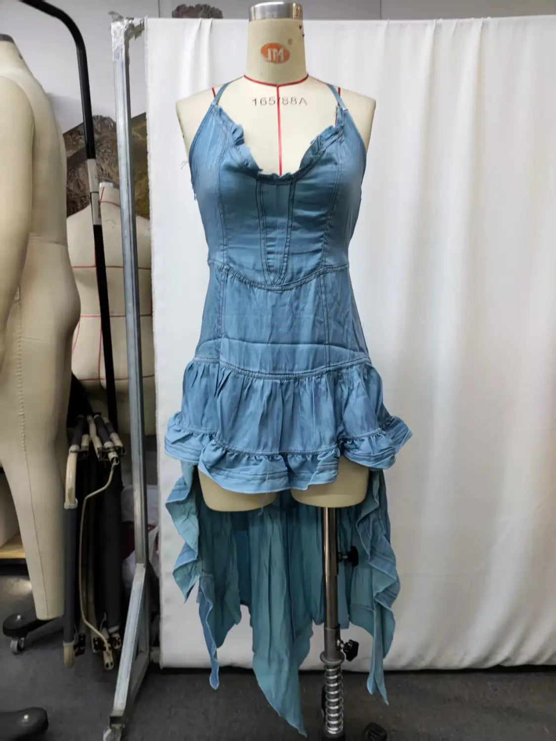 Retro Western Countryside Style Ruffle Midi Dress for Women