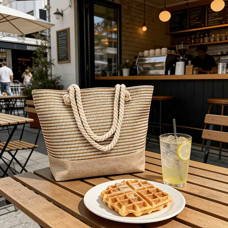 Chic Woven Straw Tote Large Versatile Beach  Travel Bag