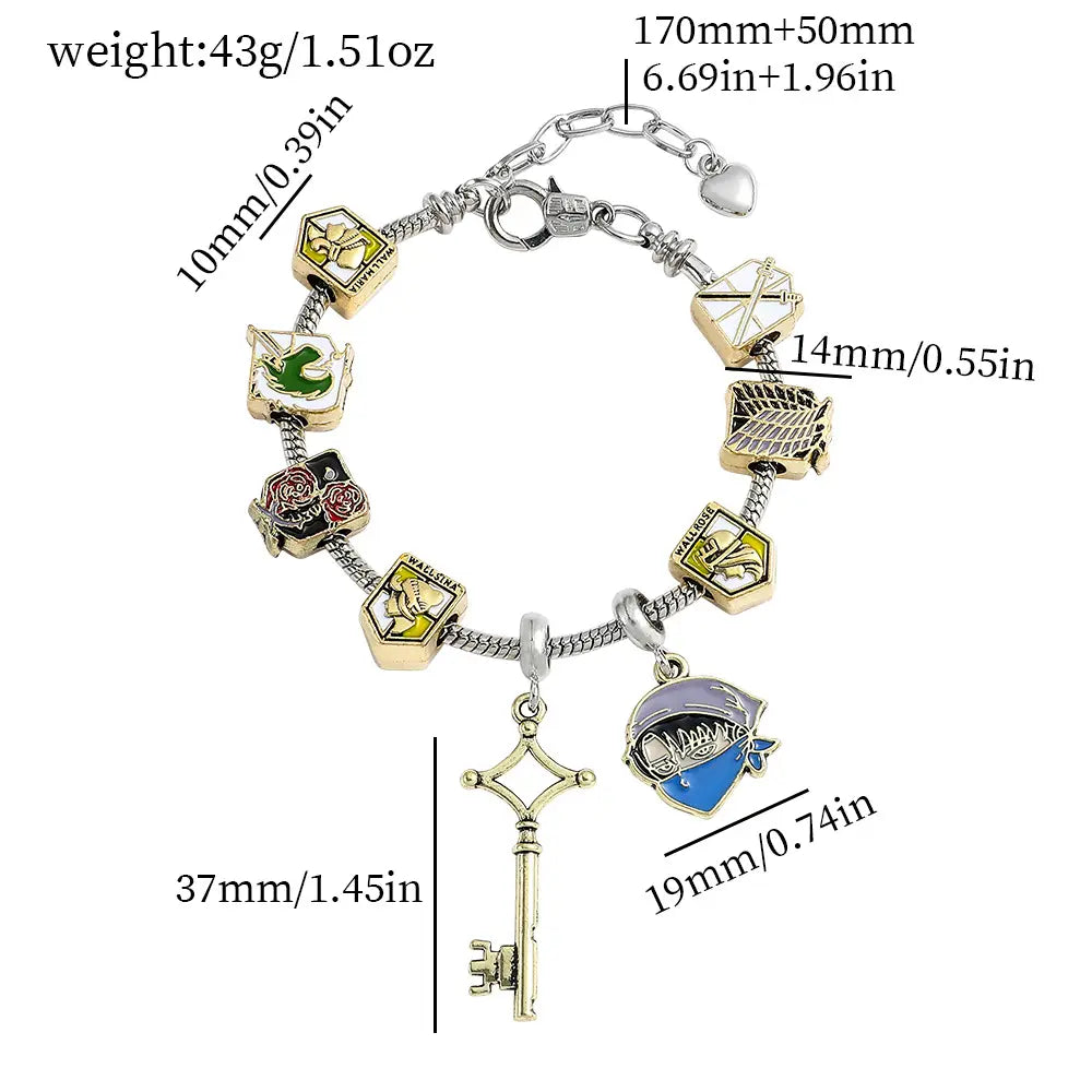 Harry potter attack on titan bracelet pandora diy bead jewelry