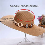 Boho Wide Brim Straw Hat Beach Travel Style