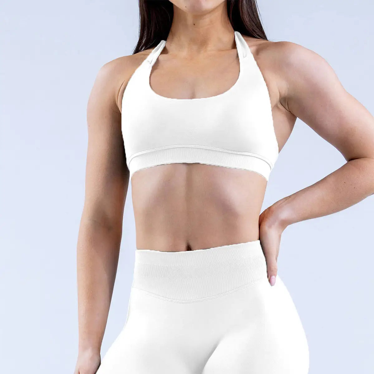 Flex & flow: backless shock-absorbing yoga bra set