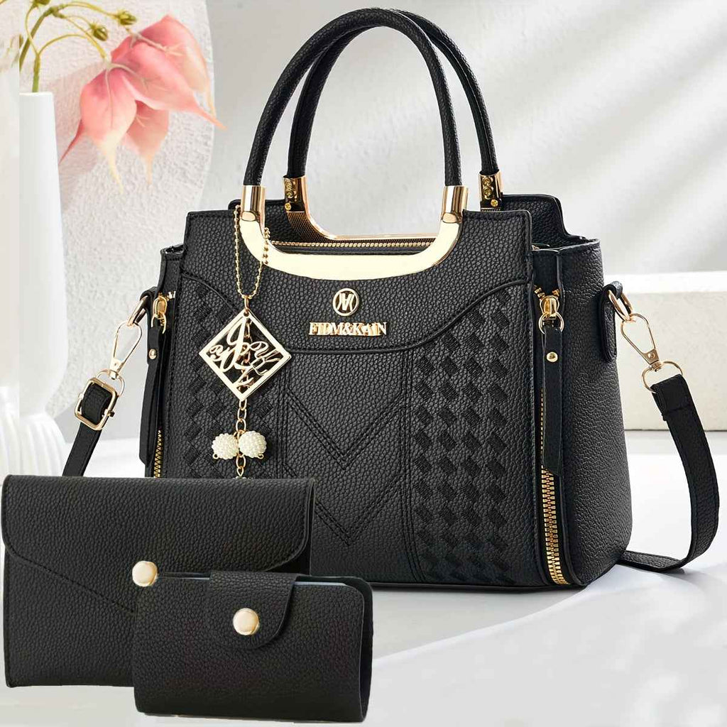 Chic Quilted Printed Tote  Crossbody Bag Set
