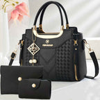 Chic Quilted Printed Tote  Crossbody Bag Set