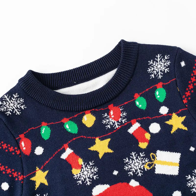 Children’s cartoon santa claus sweater baby base pullover knit sweater