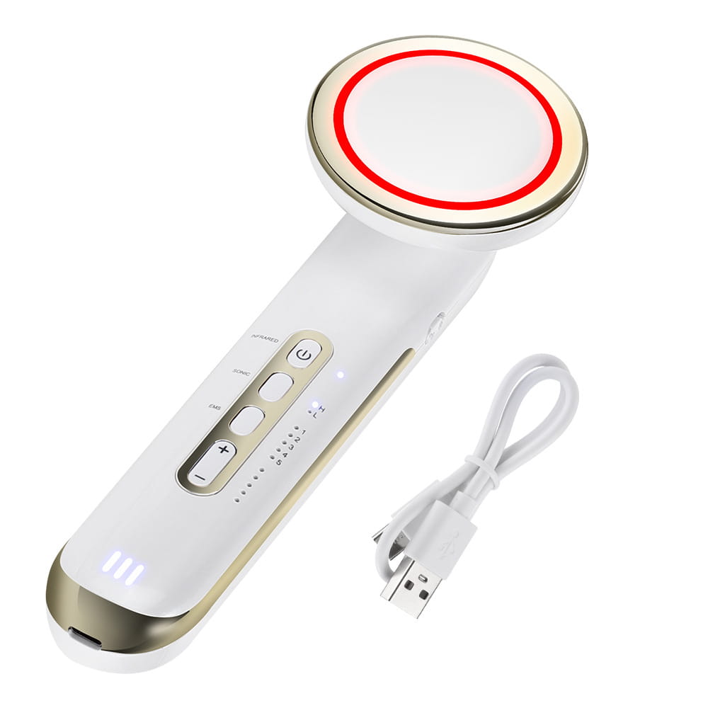 Ems body sculpting device with 5 modes rechargeable far infrared & ultrasonic fat burning slimming beauty instrument
