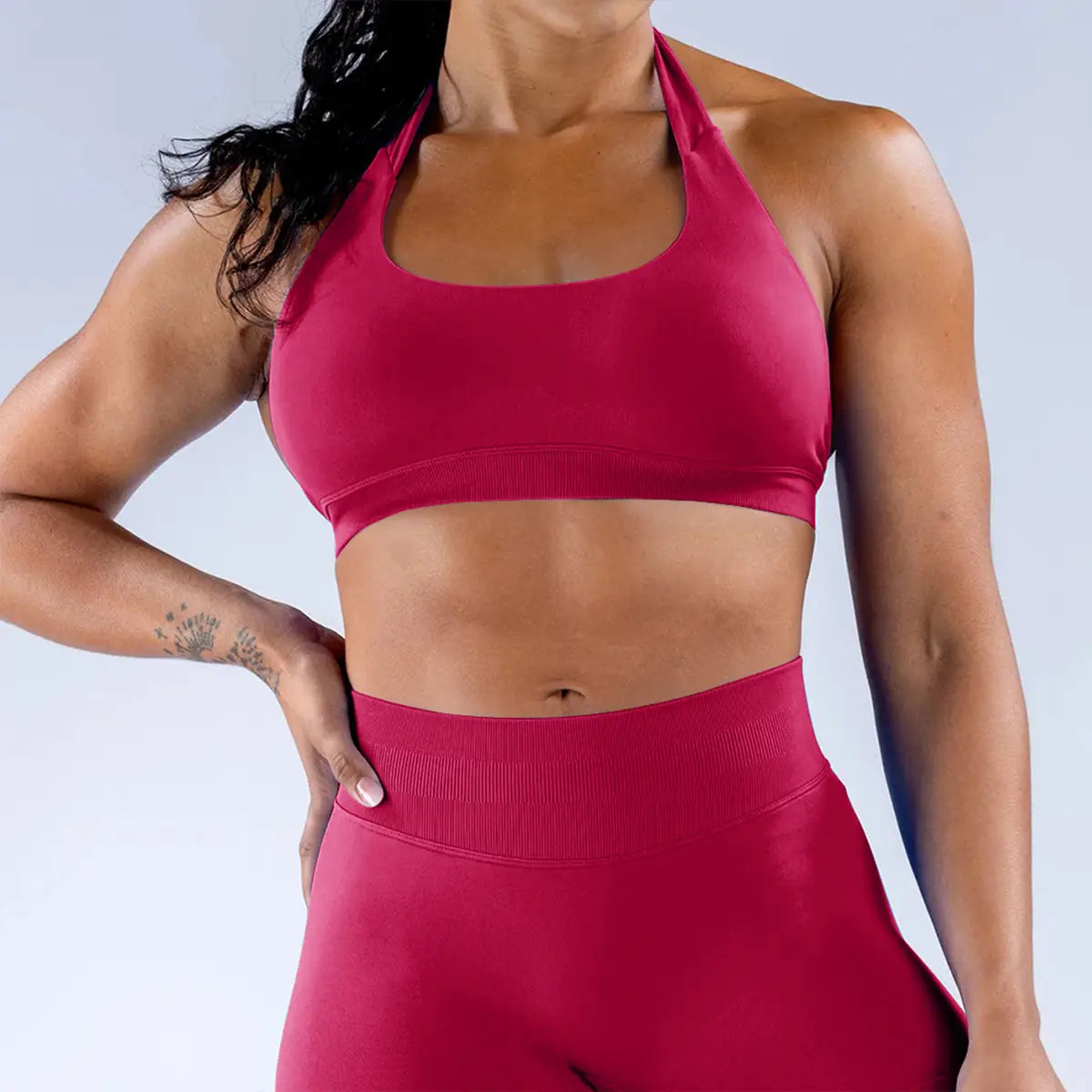 Flex & flow: backless shock-absorbing yoga bra set