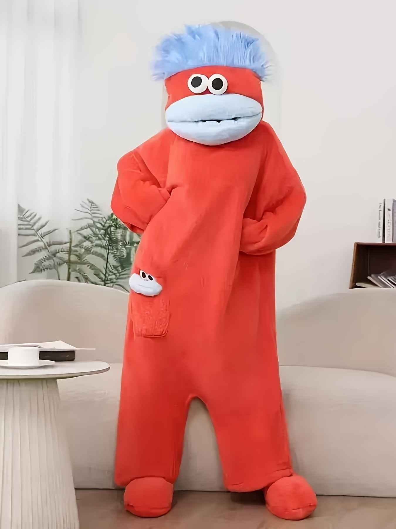 Big Mouth Monster Coral Fleece Cozy Onesie
