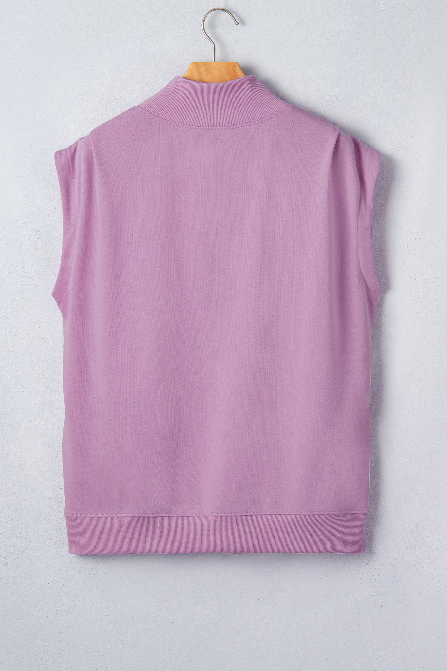 Yellow Solid Color High Neck Cap Sleeve Loose Top