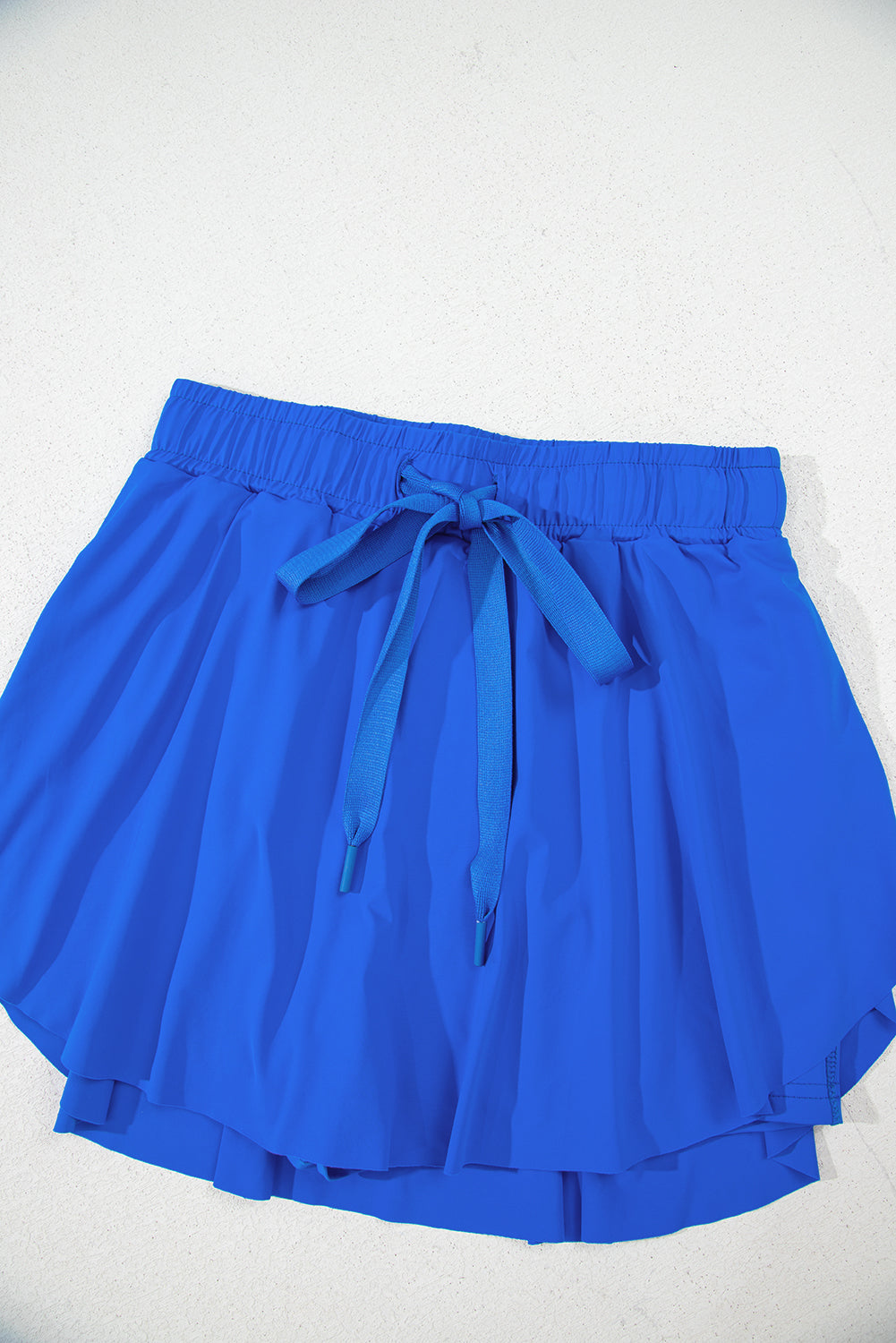 Black Drawstring High Waist Lined Tennis Skort