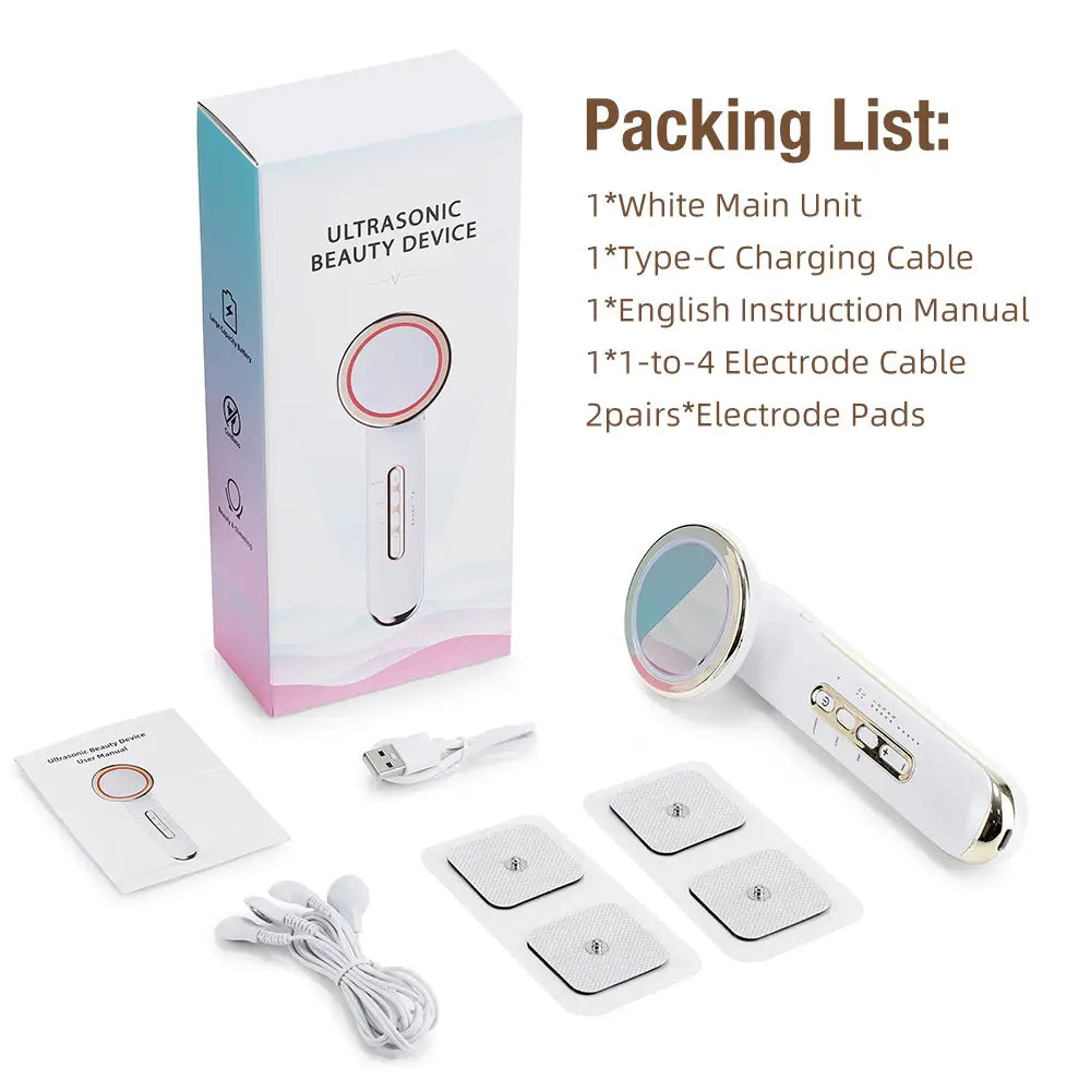 Ems body sculpting device with 5 modes rechargeable far infrared & ultrasonic fat burning slimming beauty instrument