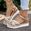 Roman Retro Rhinestone Wedge Sandals Summer AllMatch Essential
