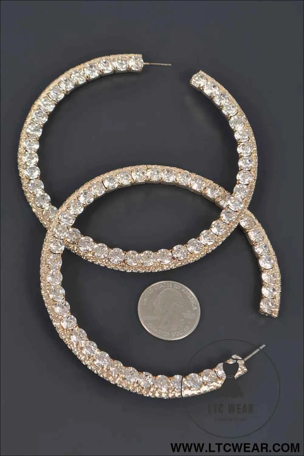 80mm Rhinestone Hoop Earring