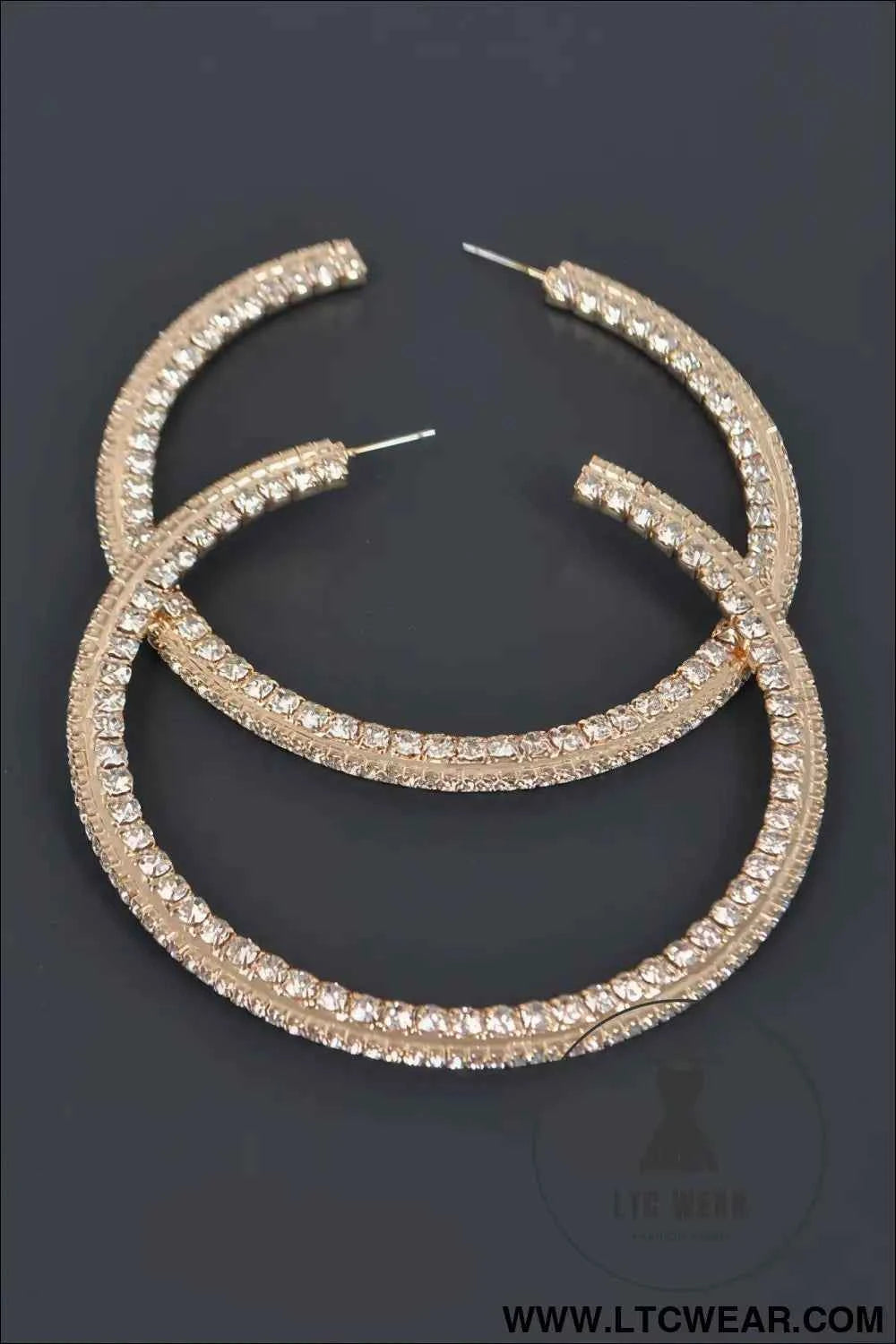 80mm Rhinestone Hoop Earring