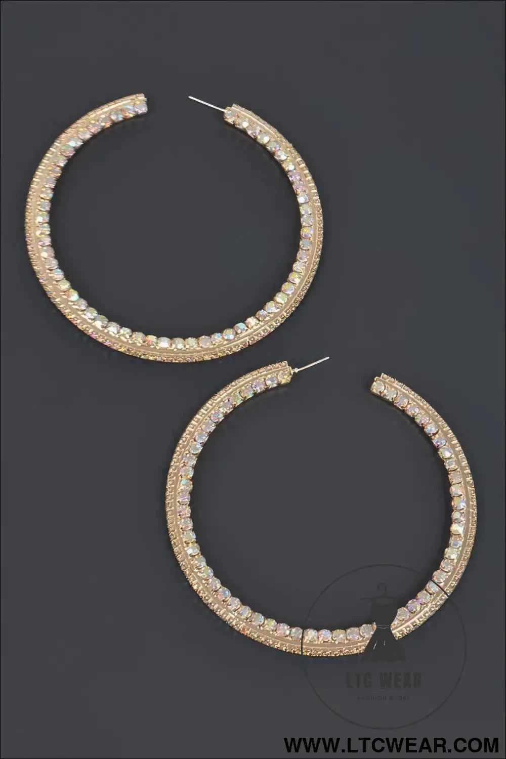 80mm Rhinestone Hoop Earring