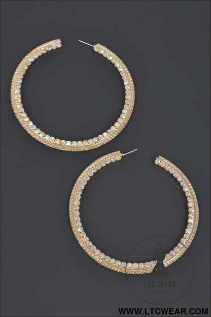 80mm Rhinestone Hoop Earring