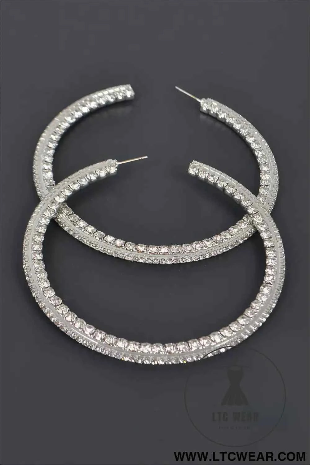 80mm Rhinestone Hoop Earring