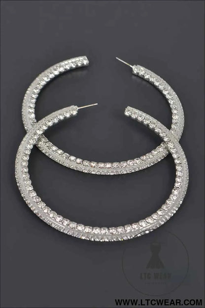 80mm Rhinestone Hoop Earring