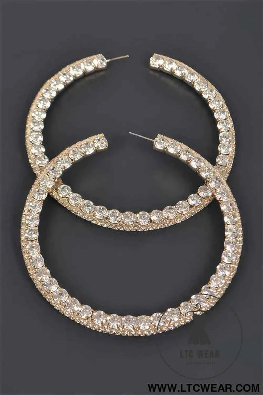 80mm Rhinestone Hoop Earring
