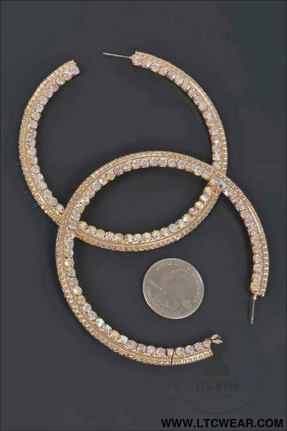80mm Rhinestone Hoop Earring